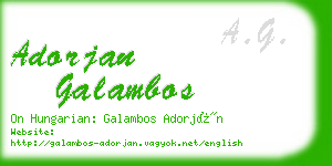 adorjan galambos business card